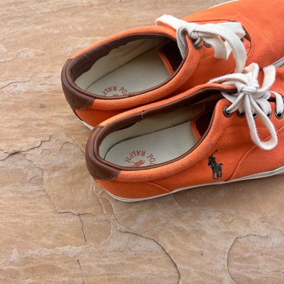 Ralph Lauren Orange Canvas Sneakers - Picture 2 of 5
